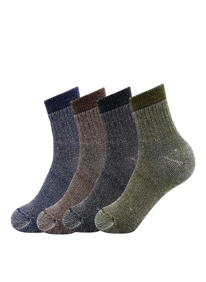 Caudblor Men's Merino Wool Hiking Socks-Thermal Warm Crew Winter Ankle for Trekking,Cycling,Multi Performance,4 Pack - Image 1